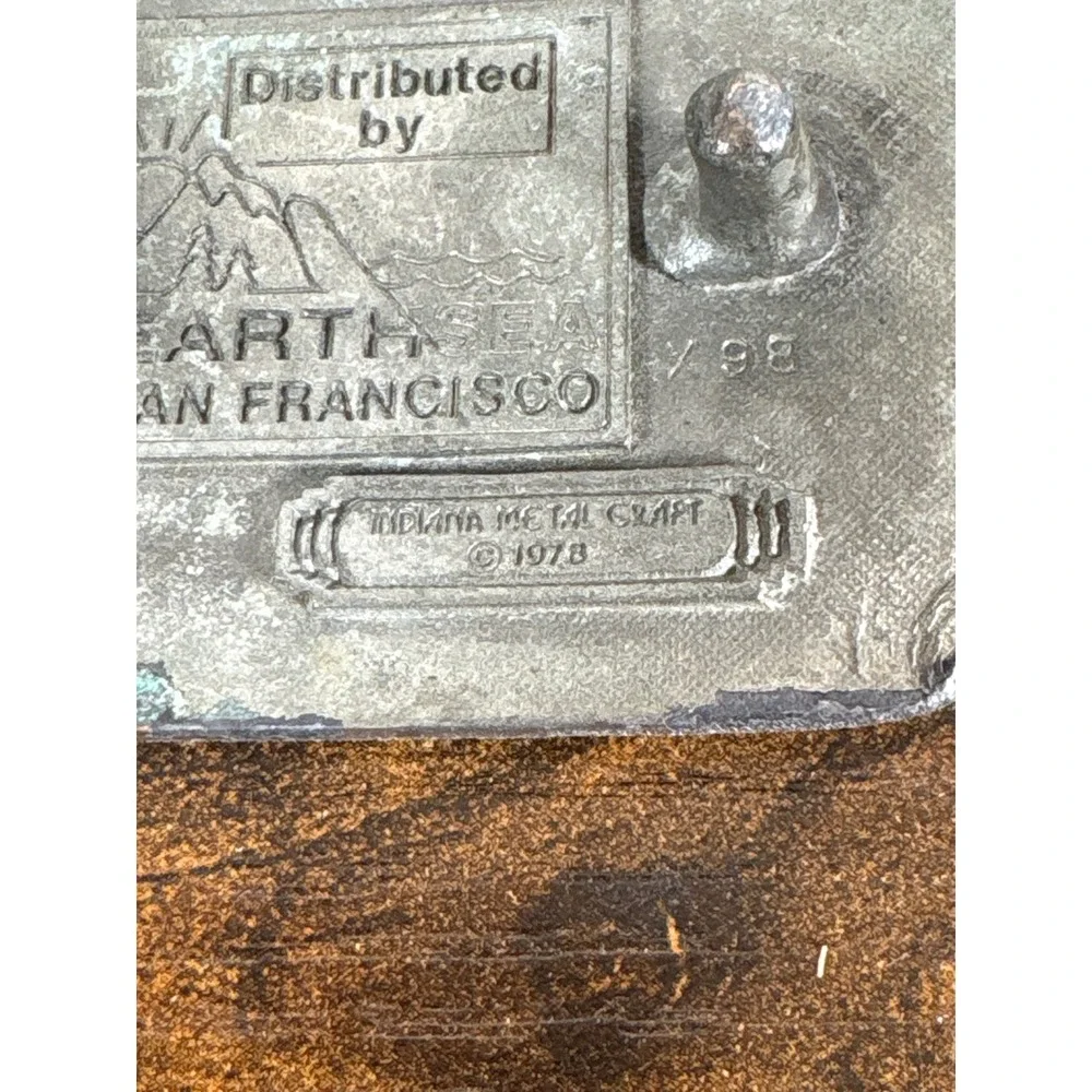 Vintage 1978 Indiana Metal Craft Sailboat Belt Buckle‎ Earthsea San Francisco